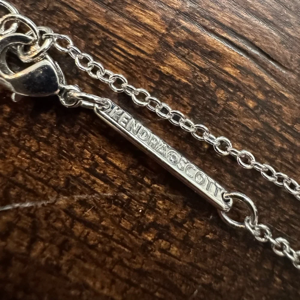 Kendra Scott Elegant Silver Ice Pink Stone Necklace - Picture 5 of 16